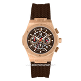 CHRIST VERRA CV 917877G-35 BRN Brown Rosegold Rubber Strap